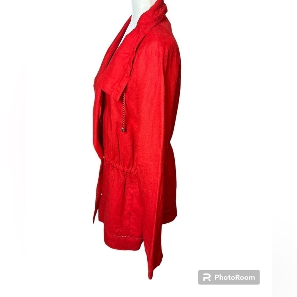 Escada Sport 100% Linen Red Jacket Coat Size EU 42 Large - Picture 3 of 16